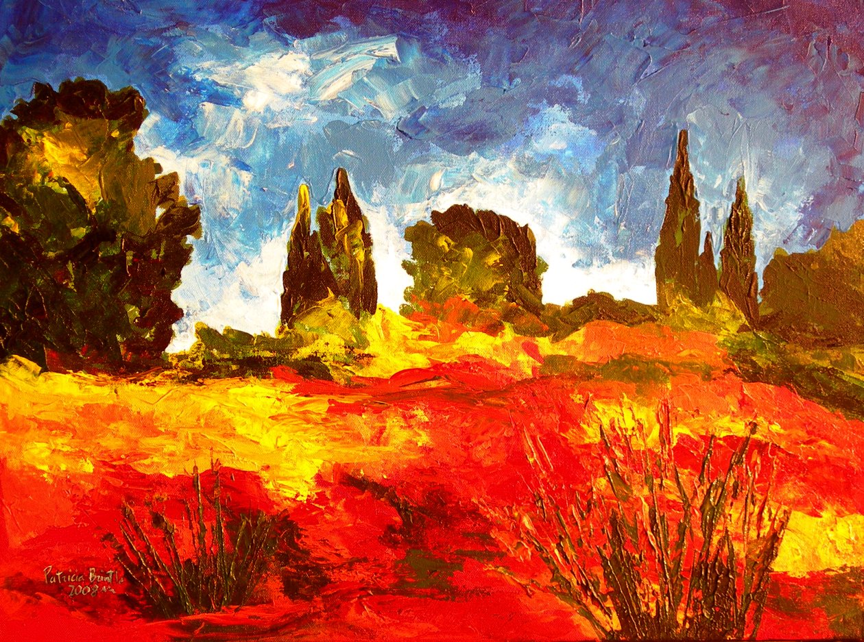 Autumn Breeze, 2008 (akryl na plátně) od Patricia Brintle