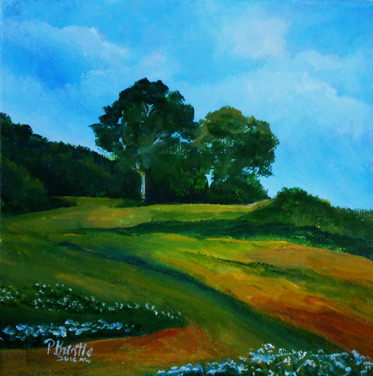 Bleuets vers Thiotte, 2016 (akryl na plátně) od Patricia Brintle