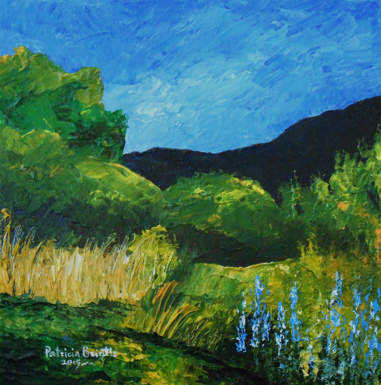 Blue Lupines, 2015 (akryl na plátně) od Patricia Brintle