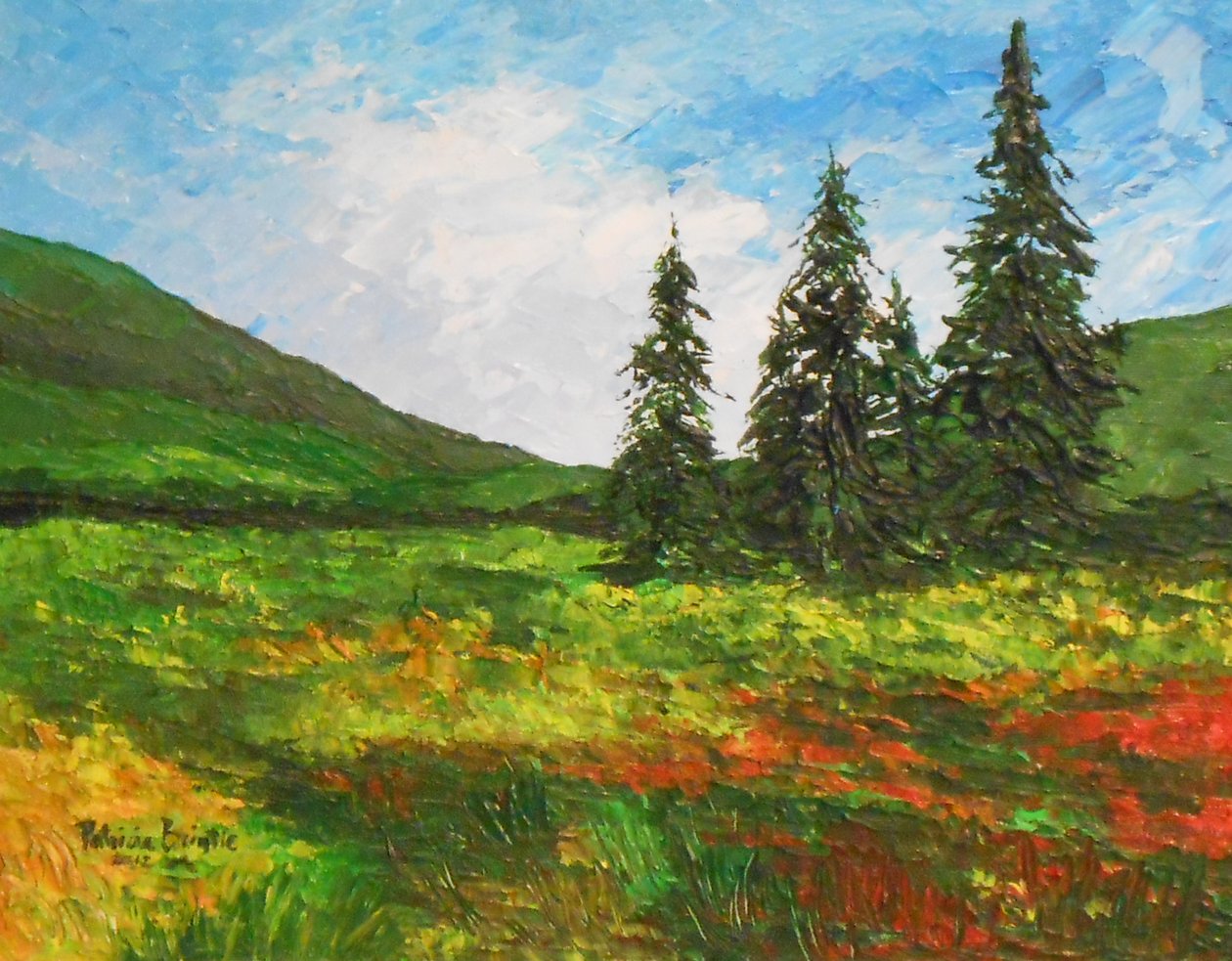 Dolů údolím, 2012 (akryl na plátně) od Patricia Brintle