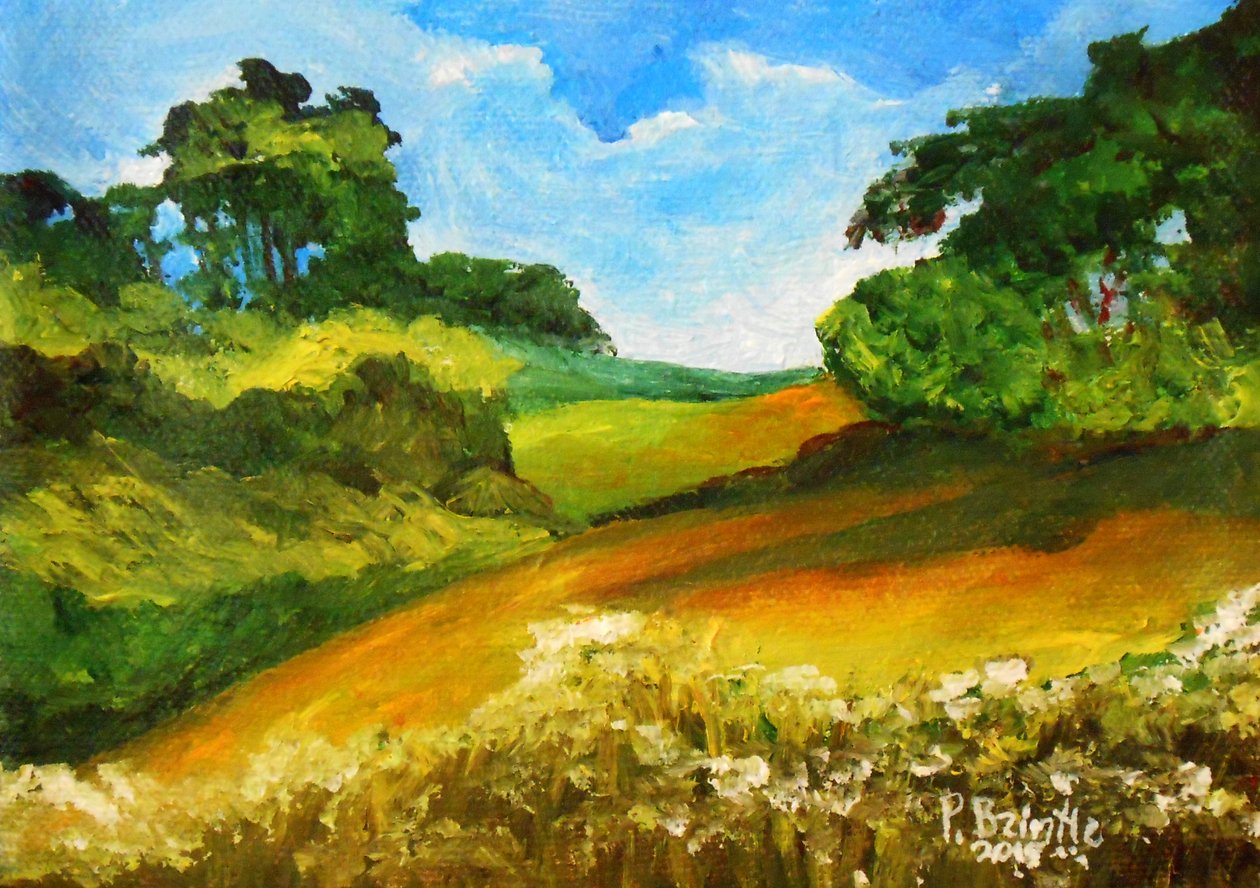 La route de Mouline, 2015 (akryl na plátně) od Patricia Brintle