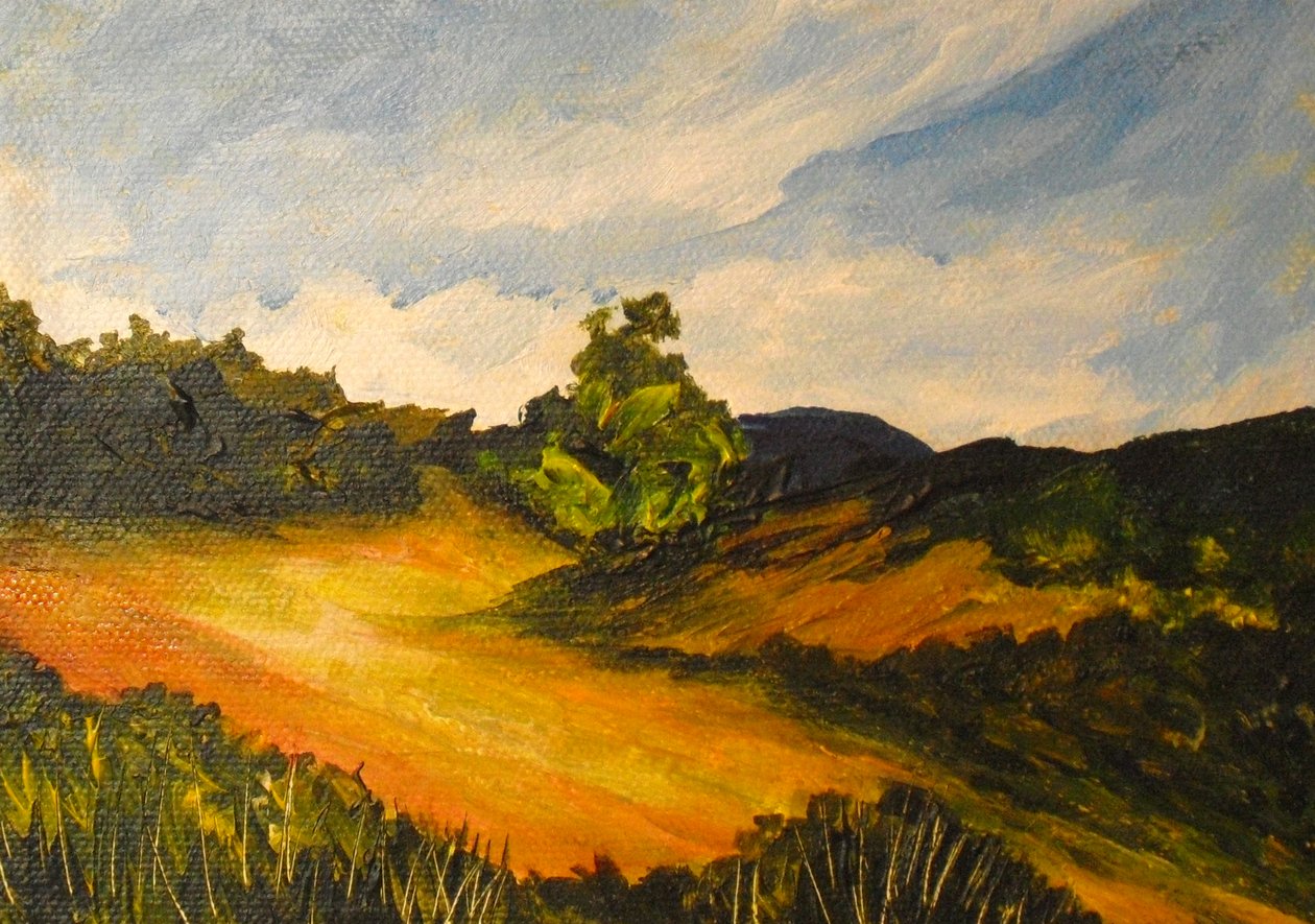 La route de Thiote, 2014 (akryl na plátně) od Patricia Brintle