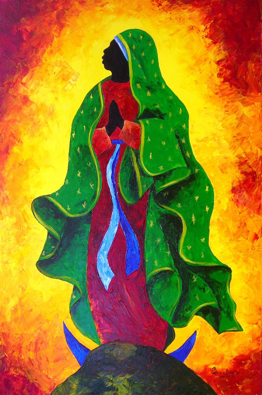 Panna Maria Guadalupská - Naše naděje, 2011 (akryl na plátně) od Patricia Brintle