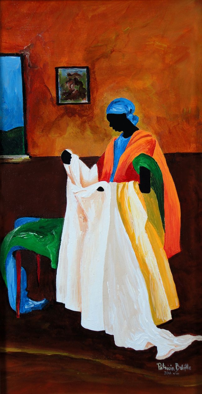 The Seamstress, 2011 (akryl na dřevě) od Patricia Brintle