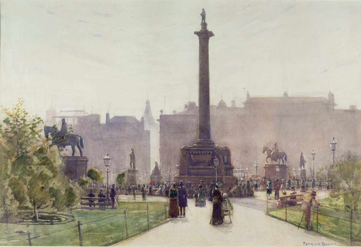 George Square, Glasgow (wc na papíře) od Patrick Downie