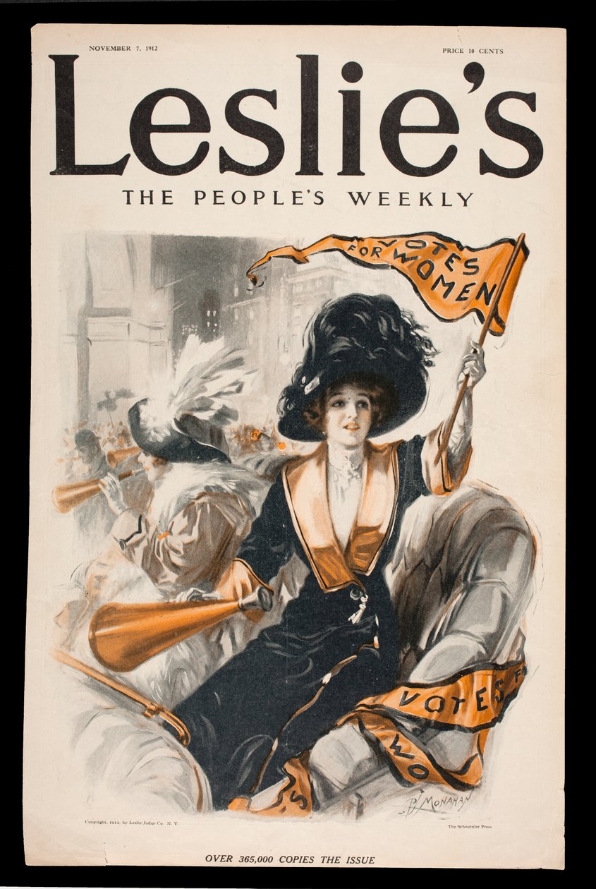 Votes for Women, přední obálka Leslies The Peoples Weekly, 7. listopadu 1912 od Patrick J. Monahan
