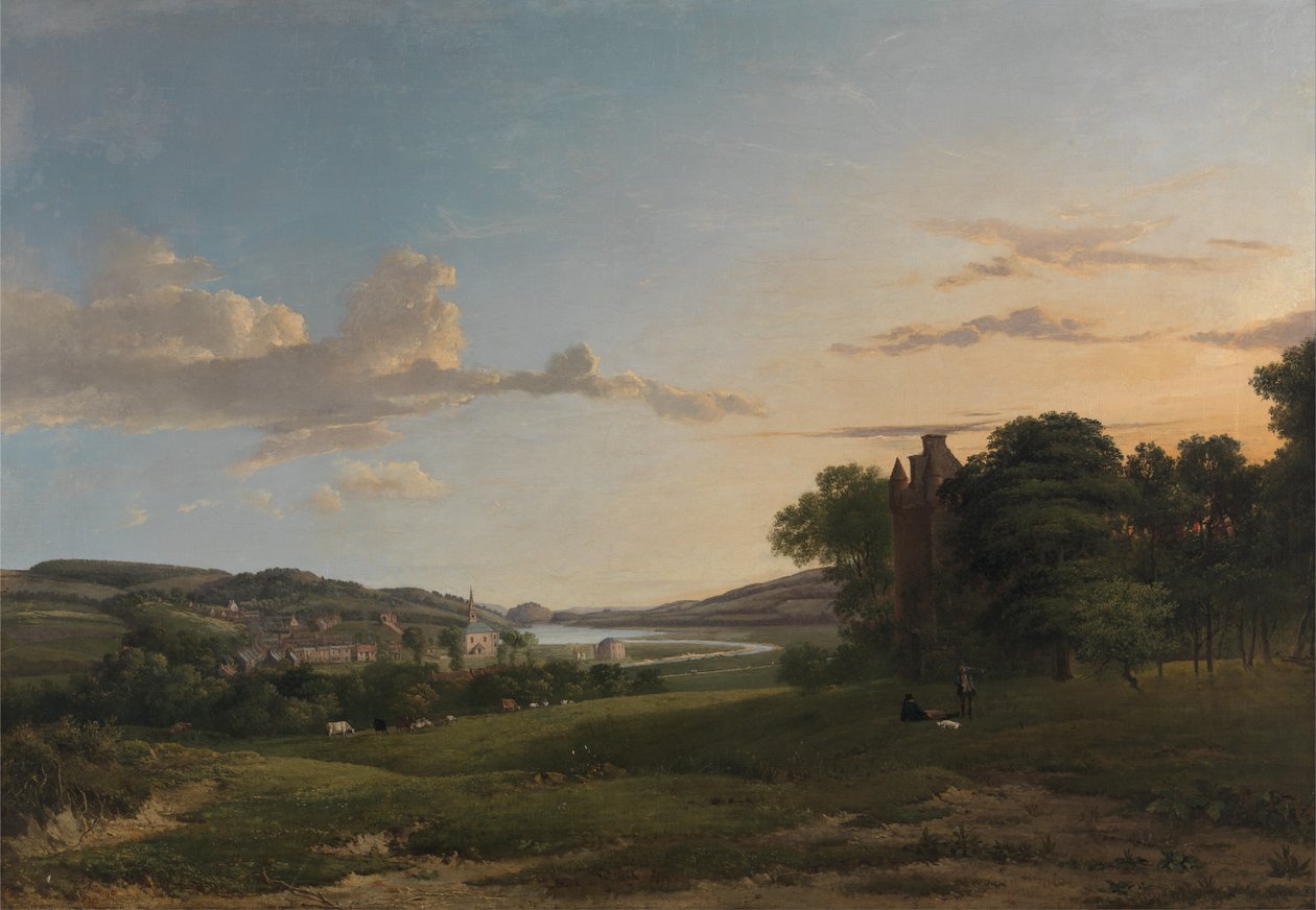 Pohled na Cessford a vesnici Caverton, Roxboroughshire v dálce od Patrick Nasmyth