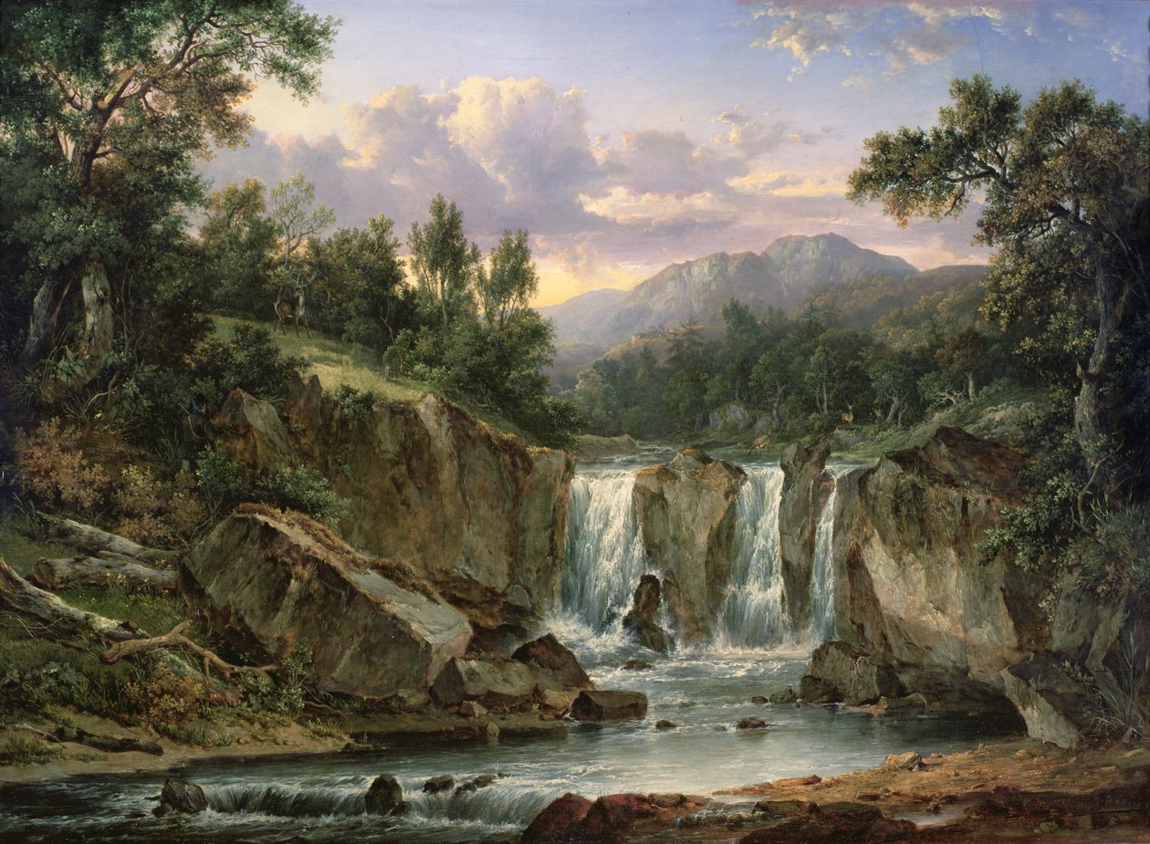 Vodopády Tummel, 1820 od Patrick Nasmyth