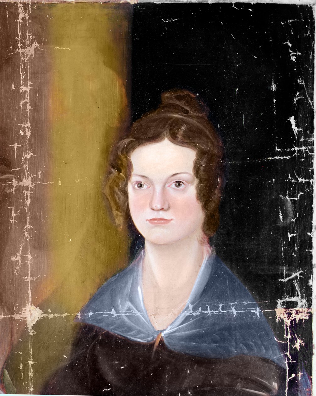 Portrét sester Bronteových, detail, kolem roku 1834 (olej na plátně) od Patrick Branwell Bronte