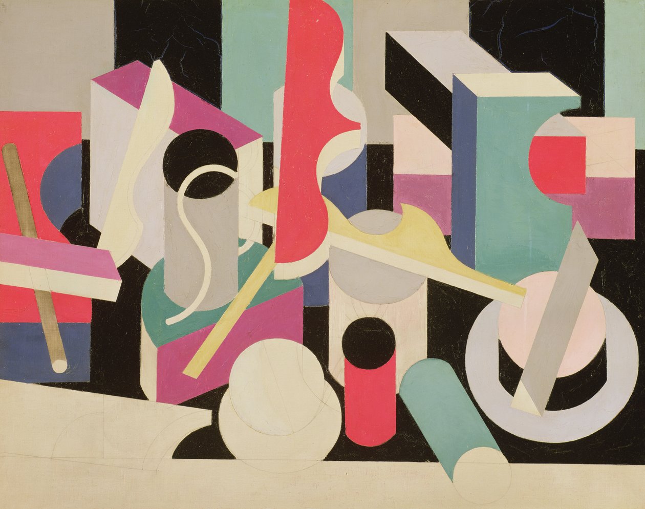 Peinture Nature Morte, 1920-21 (olej a tužka na plátně) od Patrick Henry Bruce