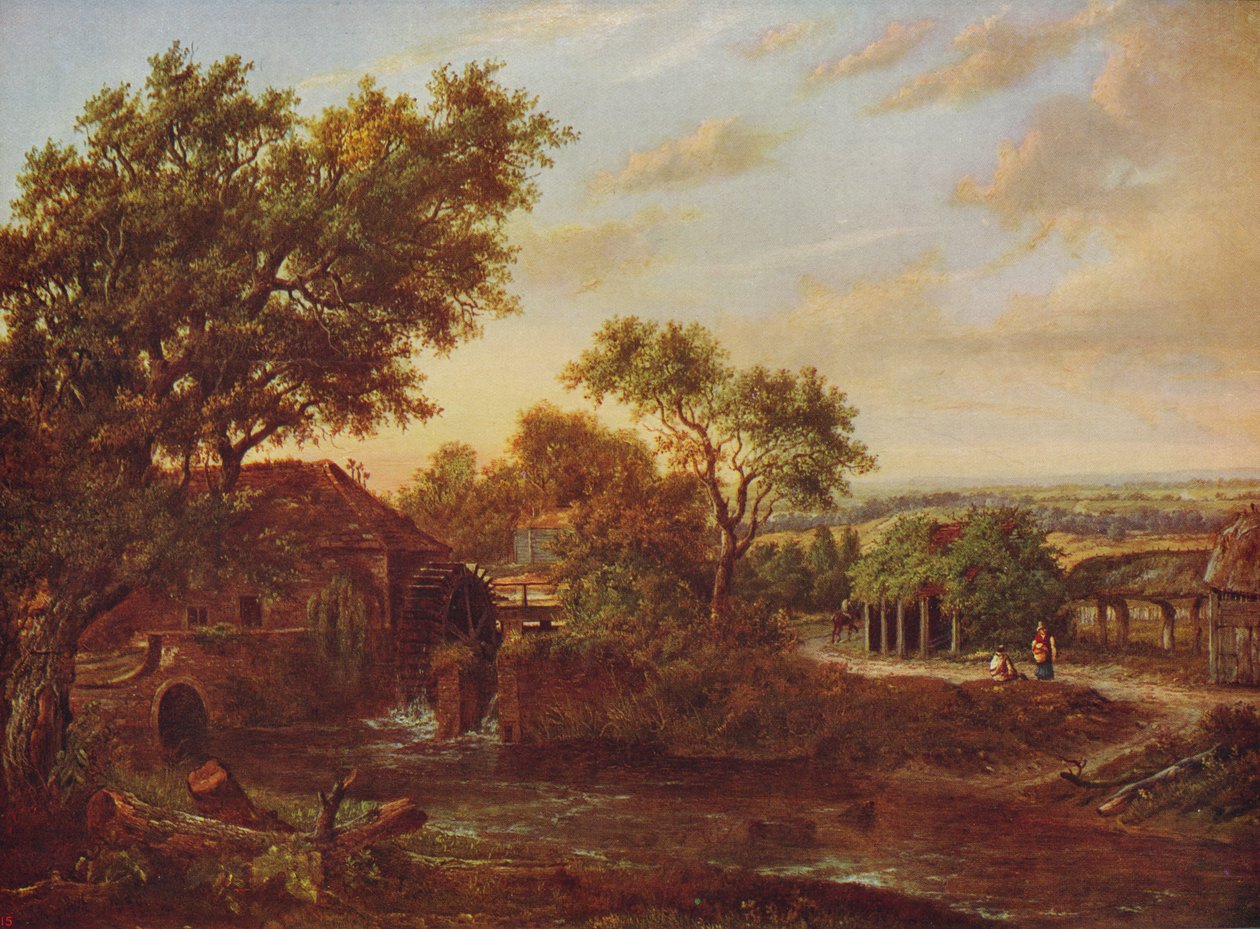 Vodní mlýn, Carshalton, 1830, c1915 od Patrick Nasmyth