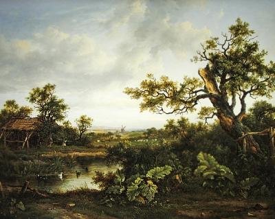 Zalesněná krajina (olej na desce) od Patrick Nasmyth