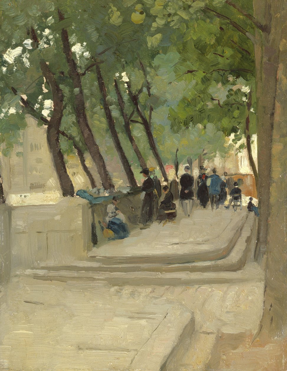 Knižní trh na levém břehu, Paříž, kolem roku 1900 od Patrick William Adam