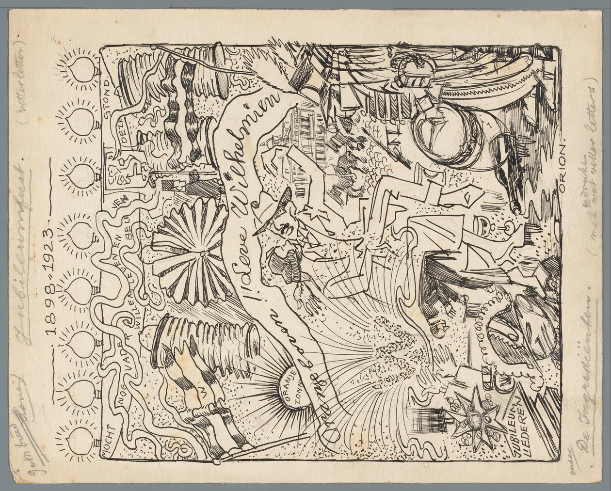 25. výročí Wilhelmininy vlády Jubilejní oslava 1898-1923 (název na objektu) od Patricq Kroon (signed by artist)