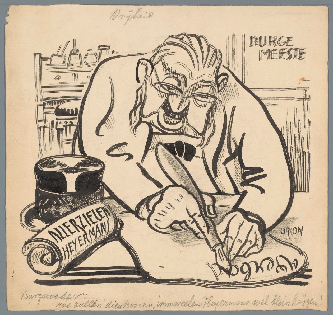 Starosta zakázal Heijermans Dušičky Svoboda (název na předmětu) od Patricq Kroon (signed by artist)