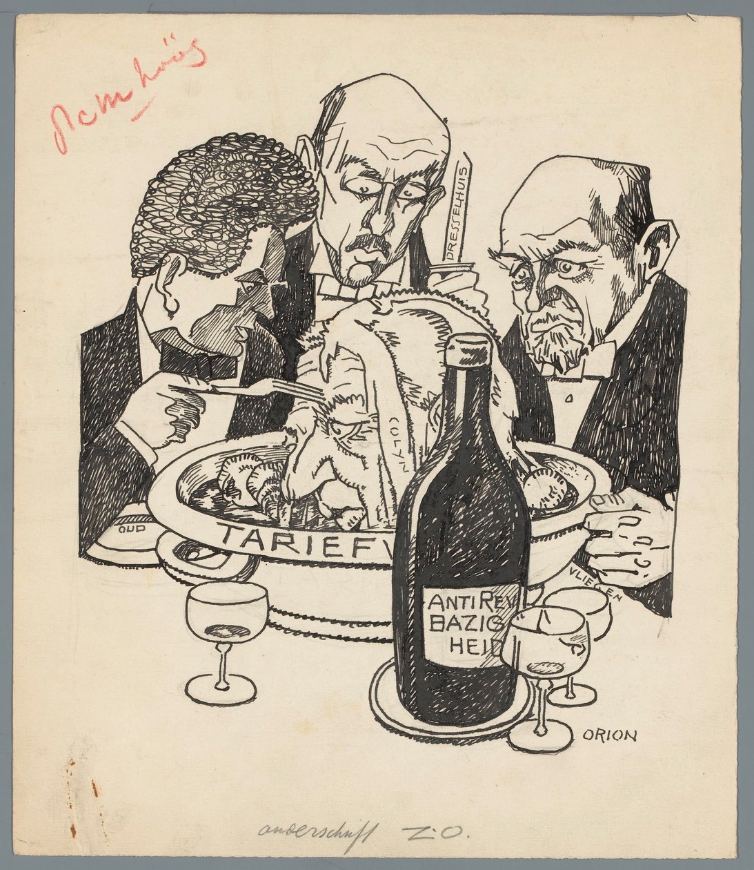 Colijn a tarifní zákon Telecí hlava (název na objektu) od Patricq Kroon (signed by artist)
