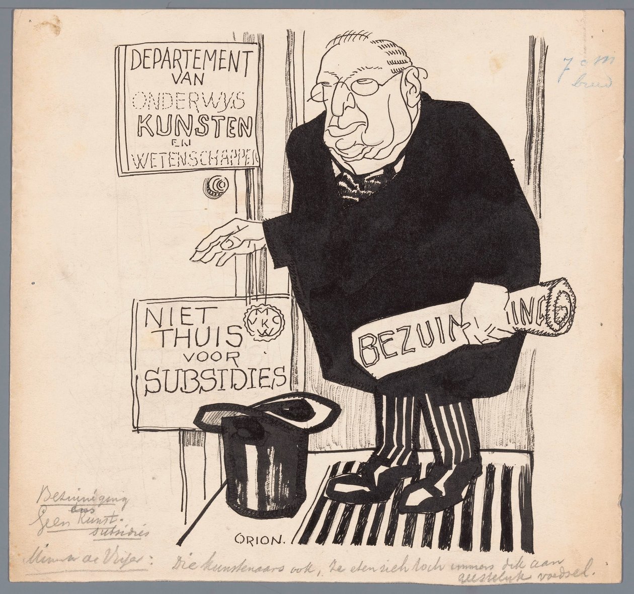 Ministr de Visser a škrty v dotacích na umění Snížení Žádné dotace na umění (název na objektu) od Patricq Kroon (signed by artist)