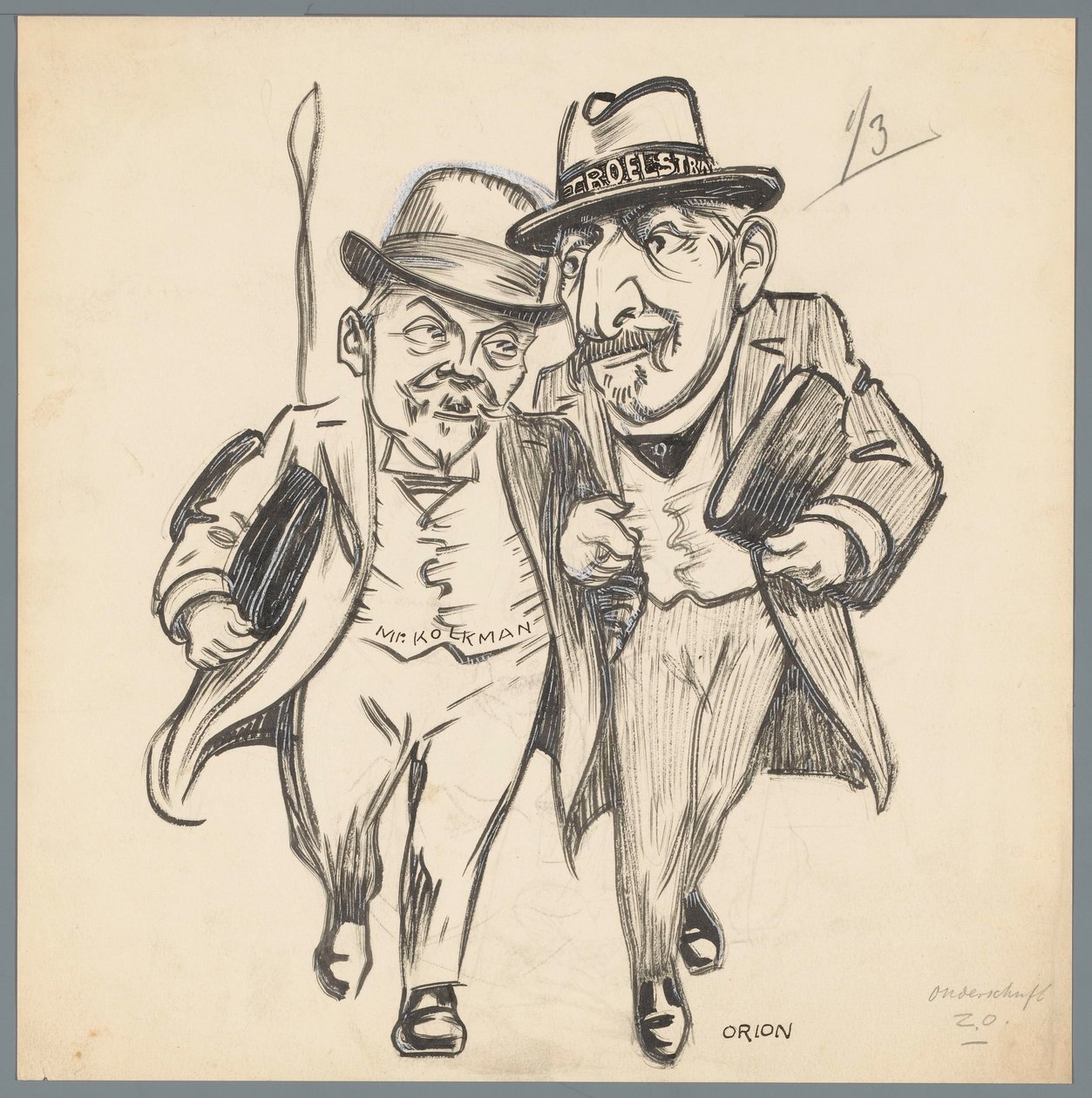 Troelstra a Kolkman Romantická láska při ústavní reformě (název na předmětu) od Patricq Kroon (signed by artist)