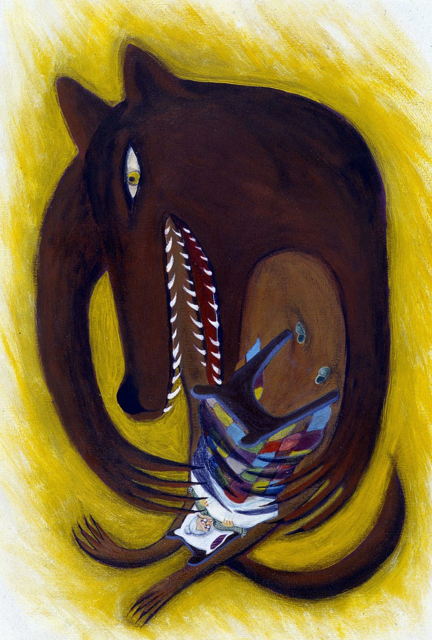 Ilustrace k Červené Karkulce: Vlk, Patrizia La Porta od Patrizia La Porta