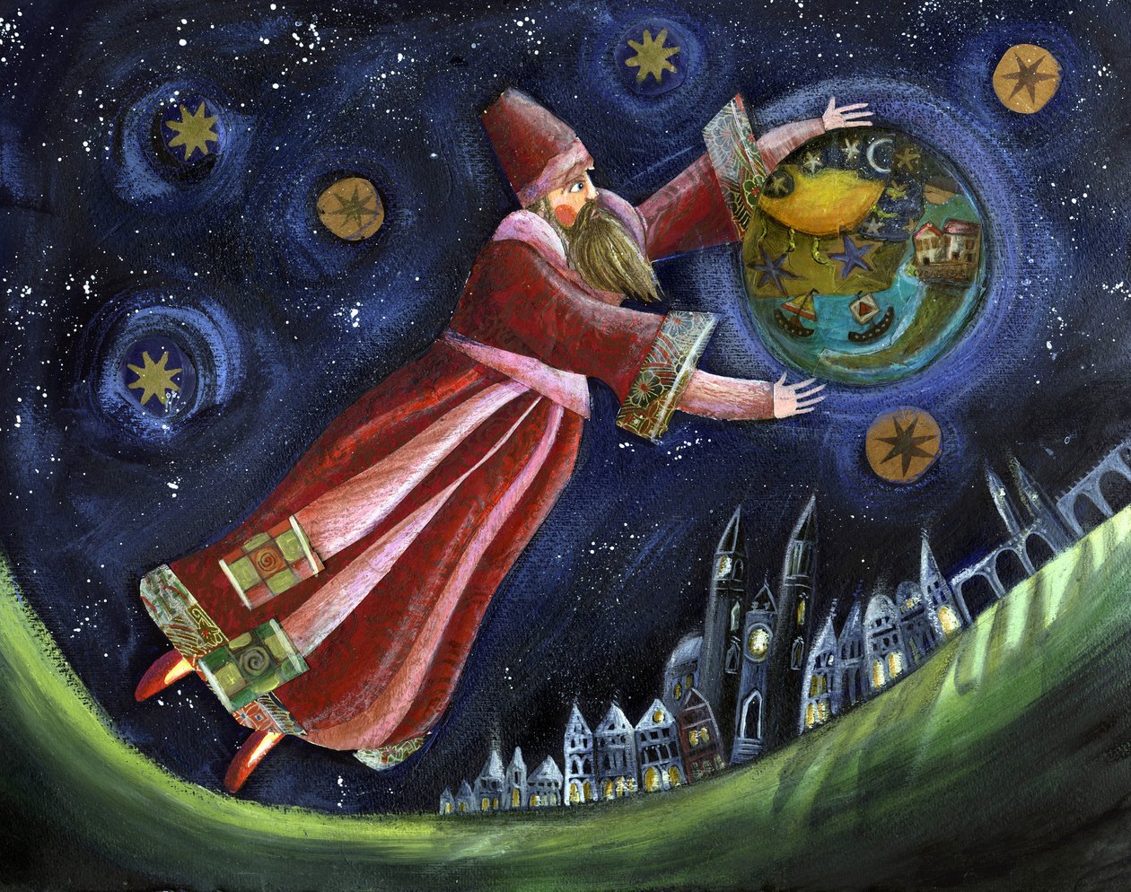 Michel de Nostradamus, astrolog. Ilustrace Patrizia La Porta. od Patrizia La Porta