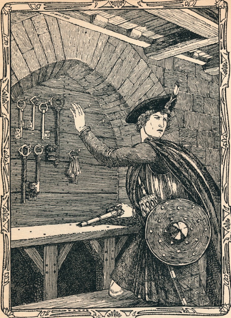 Mladý Douglas ukradne klíče od hradu Loch Leven, 1902 od Patten Wilson