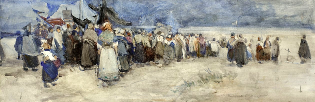 Pláž, Berck-sur-Mer, kolem roku 1900 od Patty Townsend Johnson
