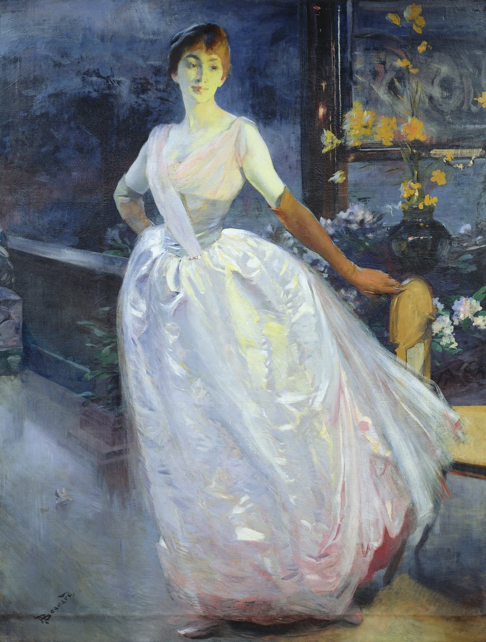 Portrét umělcovy manželky, Madame Roger Jourdain, c.1886 od Paul Albert Besnard