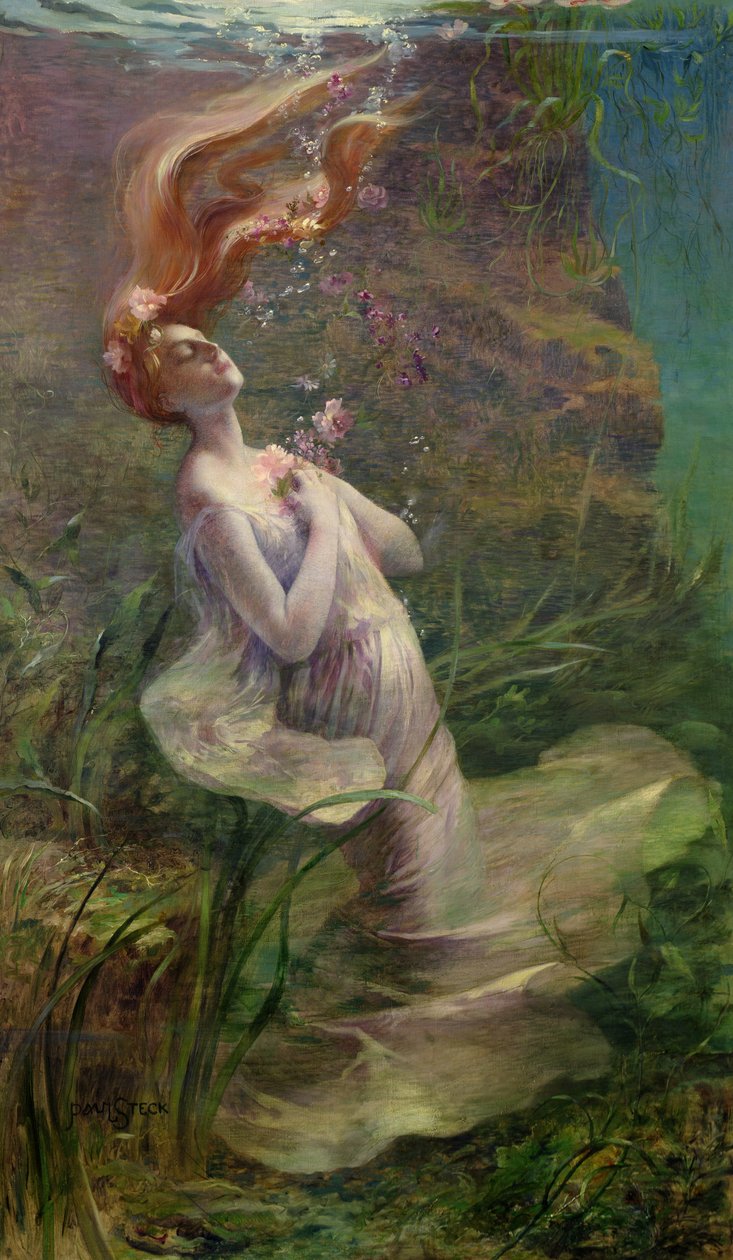 Ofélie se topí, 1895 od Paul Albert Steck