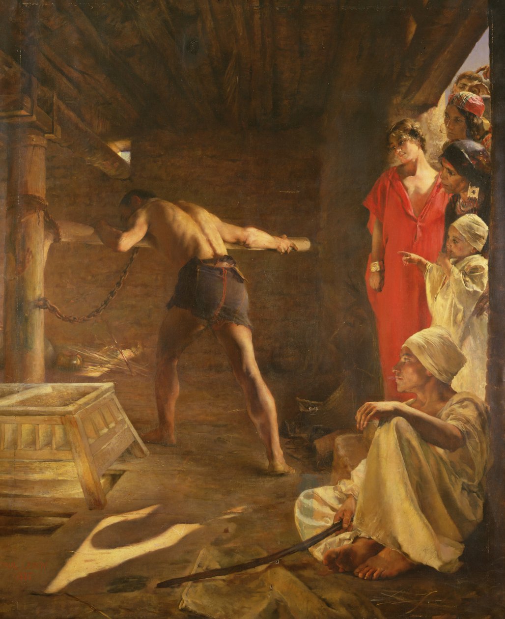 Samson Turning the Philistines Millstone, 1887 od Paul Alexander Alfred Leroy