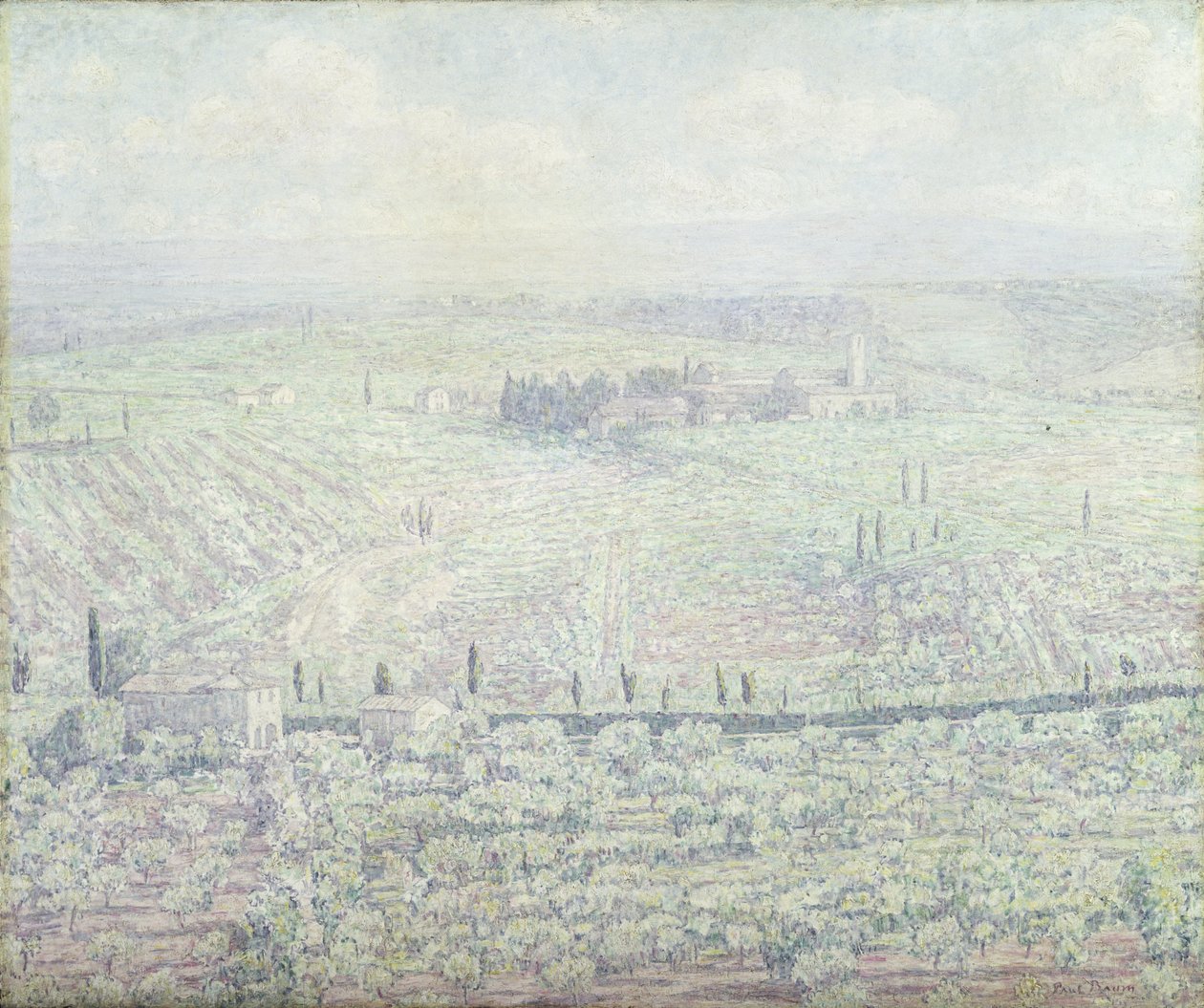 Kopcovitá toskánská krajina za slunečného letního dne, c.1930 od Paul Baum