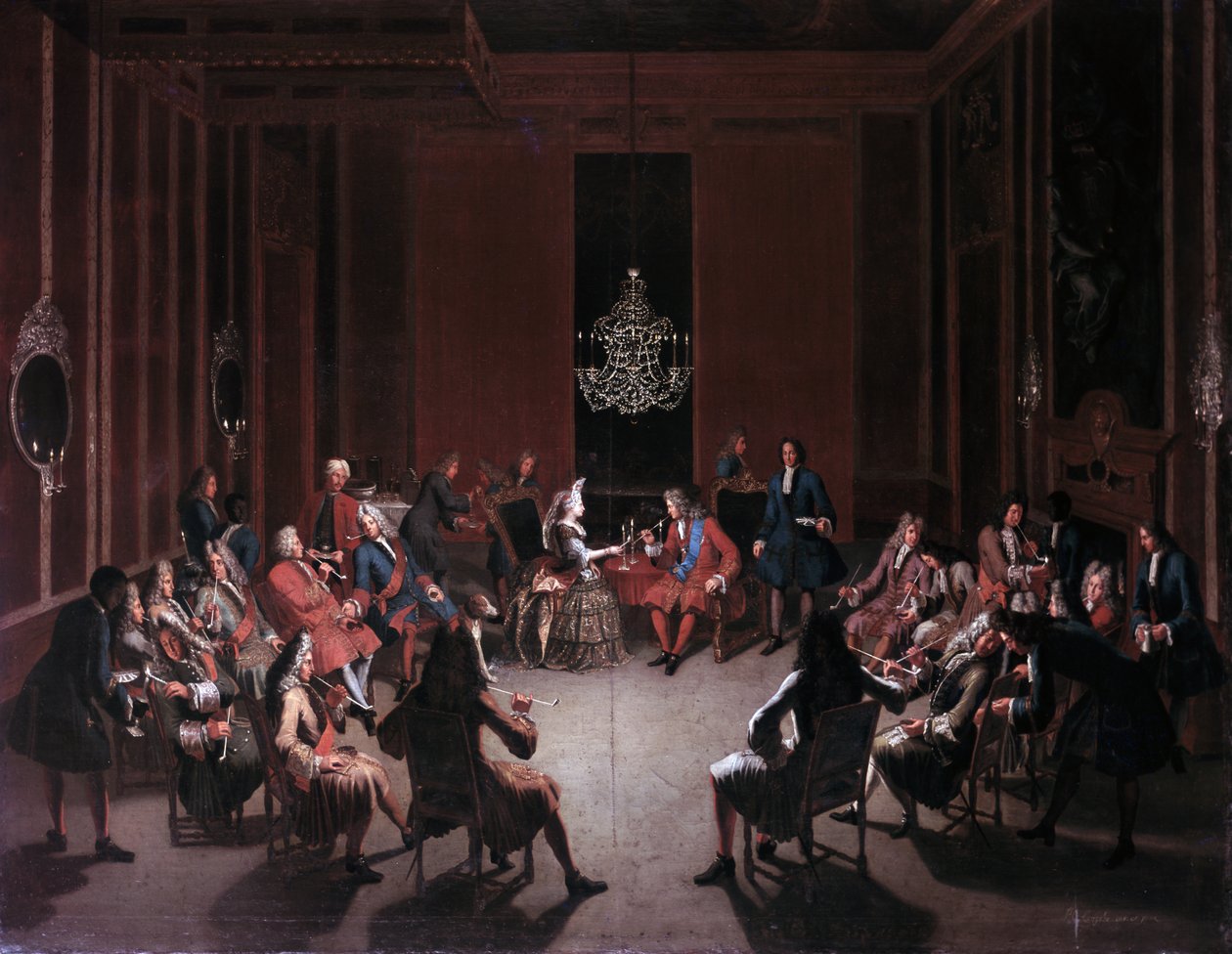 Tabáková škola Fridricha I. ve zlaté komnatě berlínského zámku, asi 1710 od Paul Carl Leygebe
