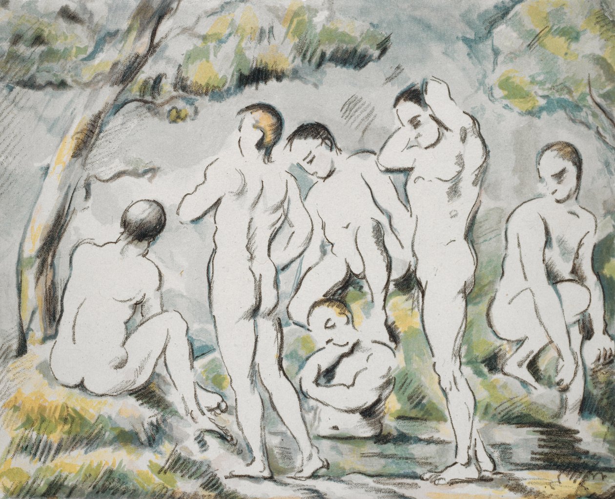 Les Baigneurs, Petite planche, 1896-97 od Paul Cézanne