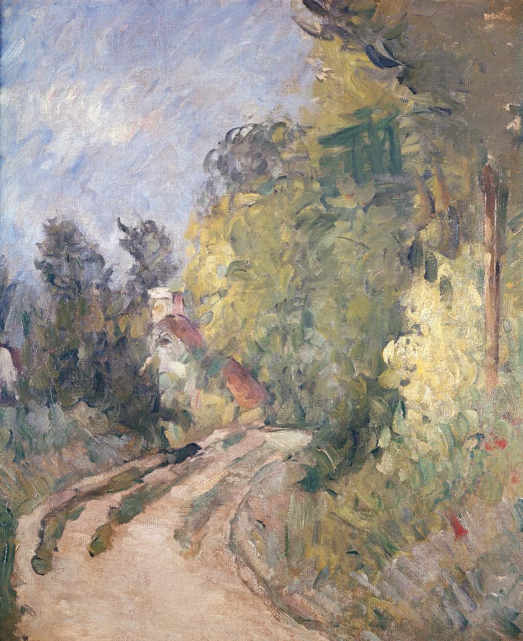 Silniční zatáčka pod stromy, asi 1873-75 od Paul Cézanne