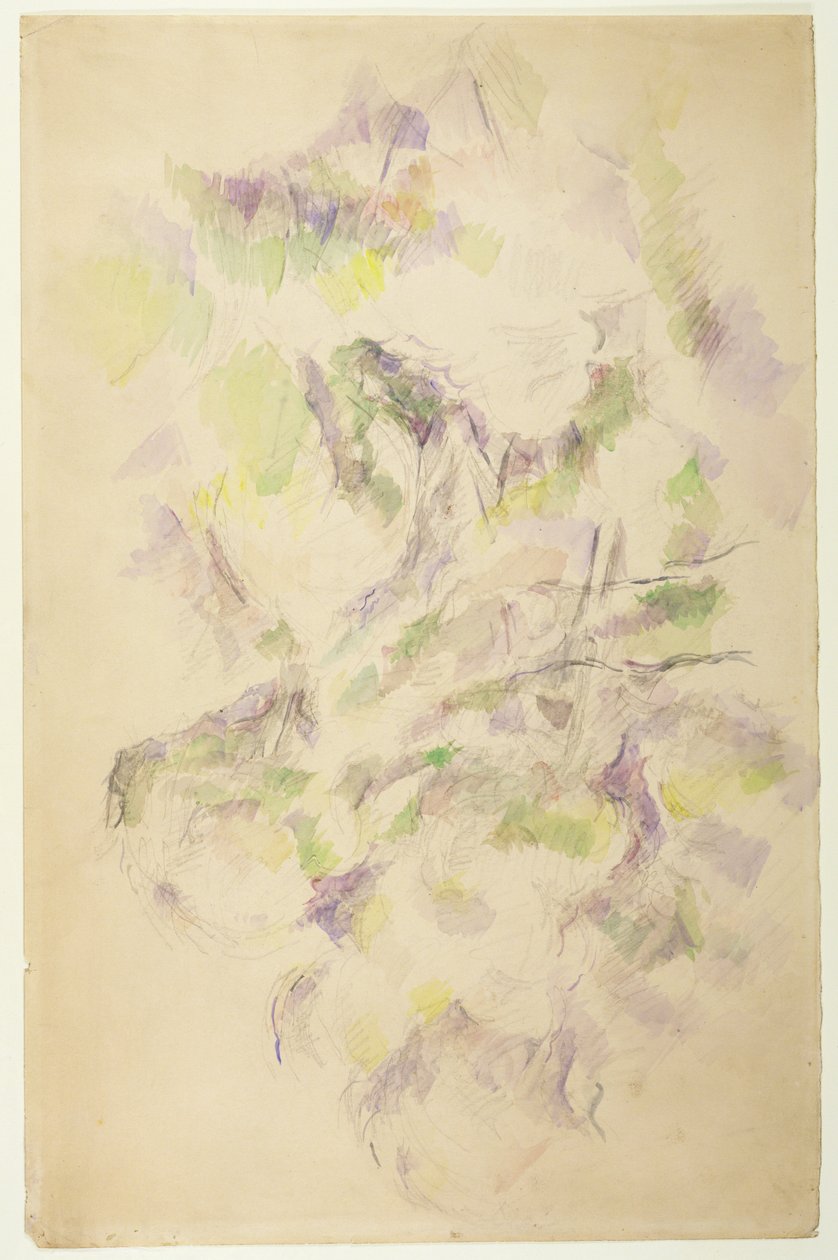 Studie pro stromy (tužka a wc) od Paul Cézanne