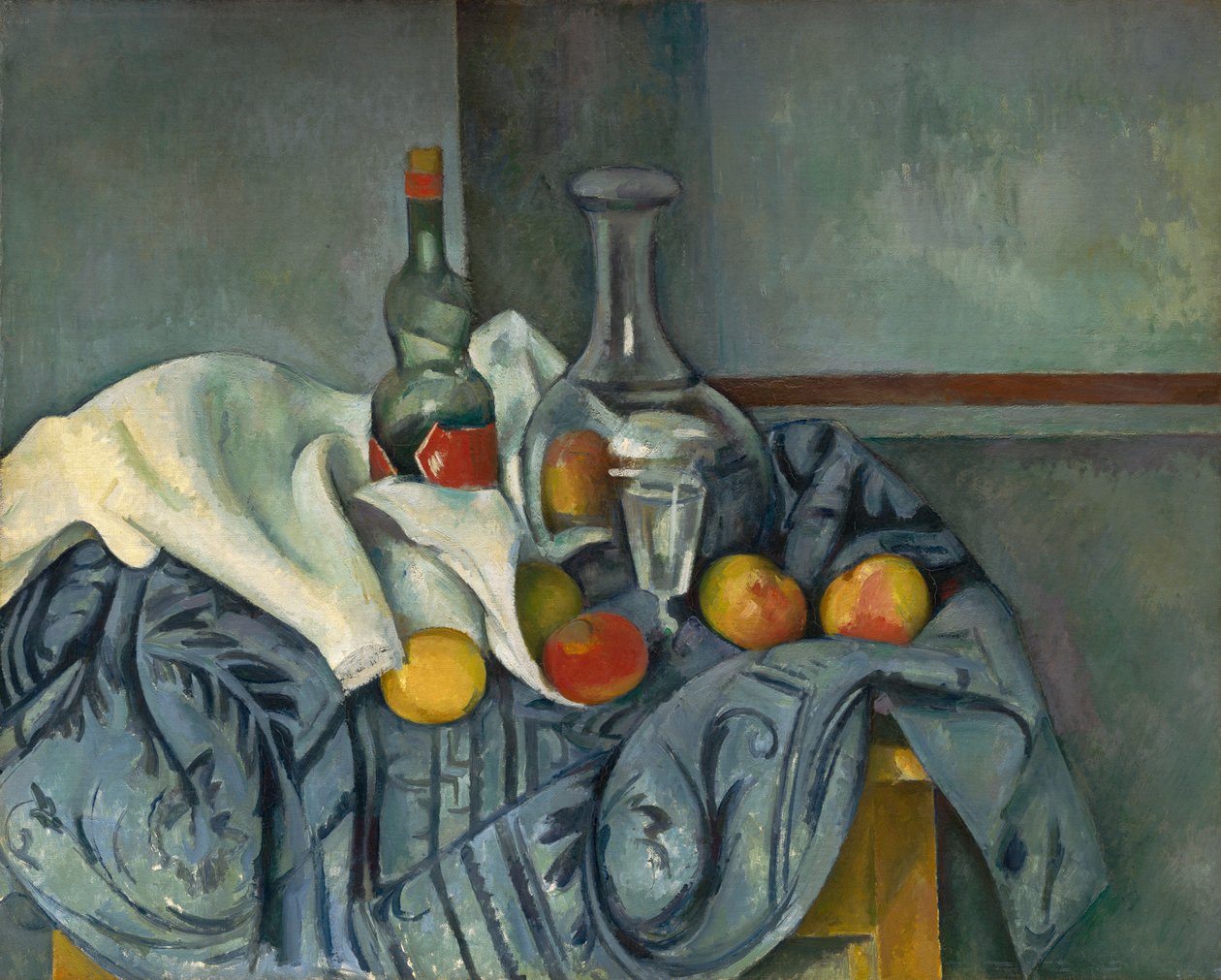 Láhev máty peprné, 1893-95 od Paul Cézanne