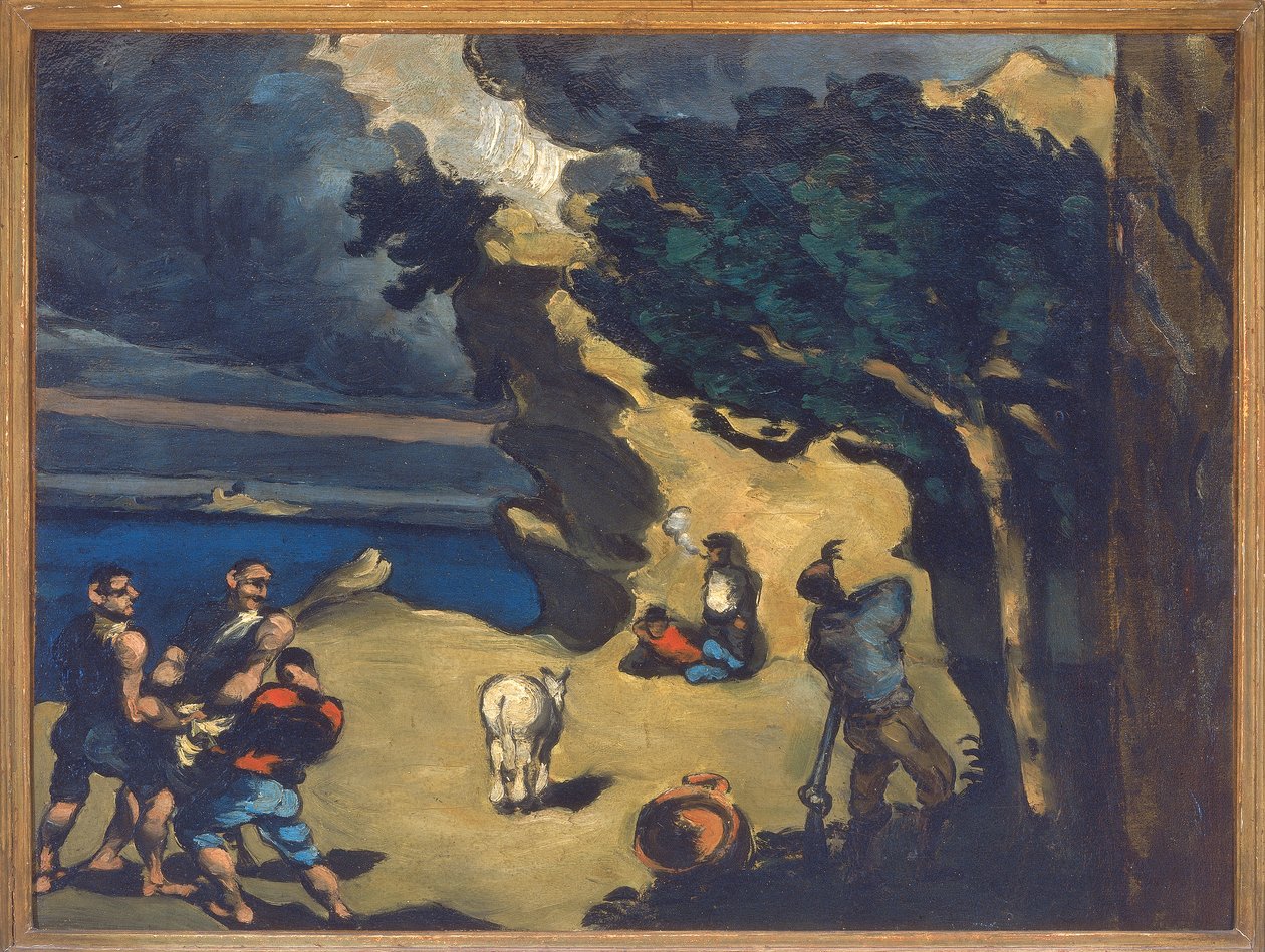 Zloději a osel, 1869-70 od Paul Cézanne