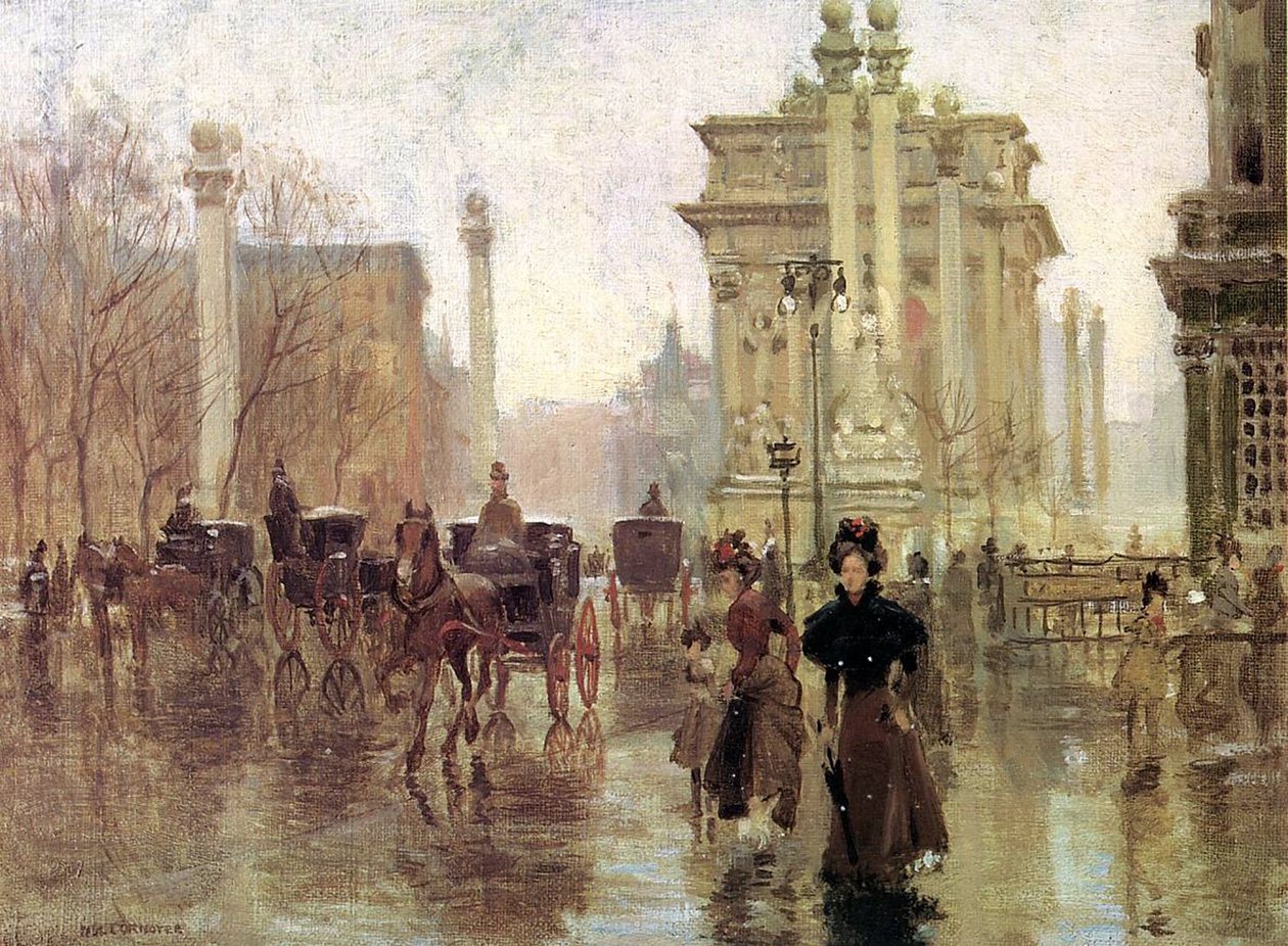 Dewey Arch, Madison Square Park, kolem roku 1900 od Paul Cornoyer