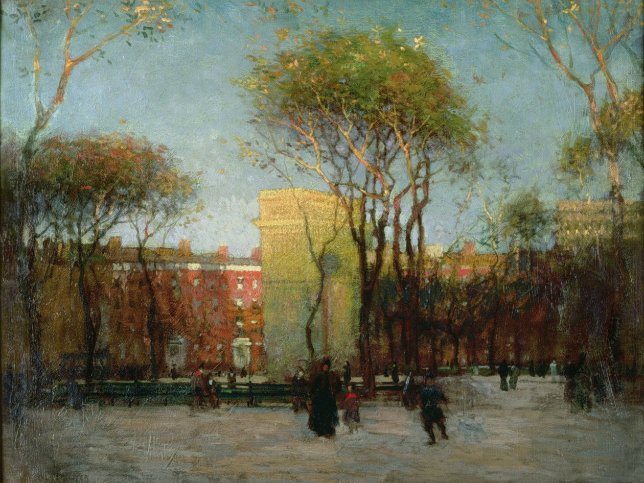 Washington Square, New York, kolem roku 1900 od Paul Cornoyer