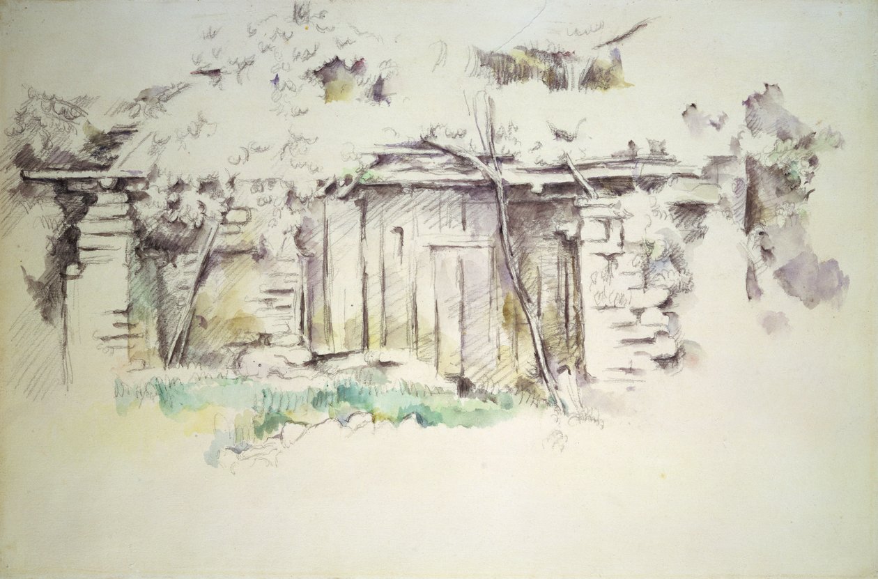 Bouda, cca 1880 (tužka a wc) od Paul Cézanne