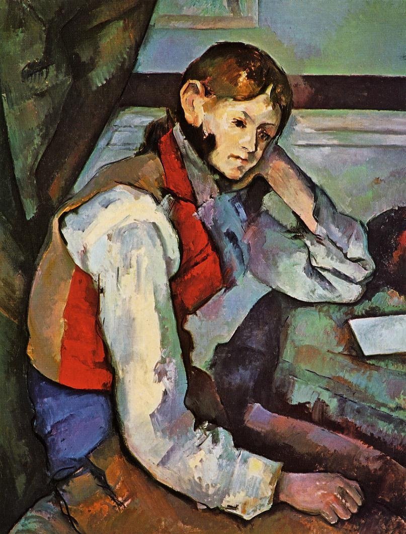 Chlapec v červené vestě od Paul Cézanne