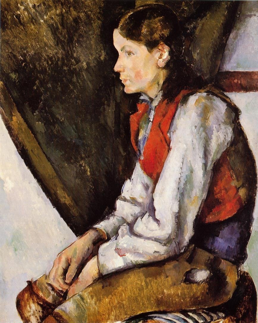 Chlapec v červené vestě od Paul Cézanne
