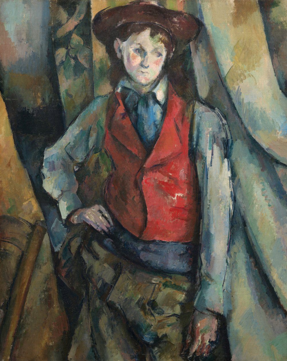 Chlapec v červené vestě od Paul Cézanne