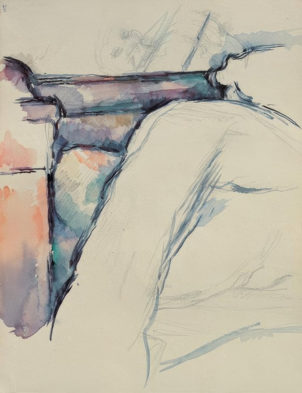 Detailní studie neustlané postele od Paul Cézanne
