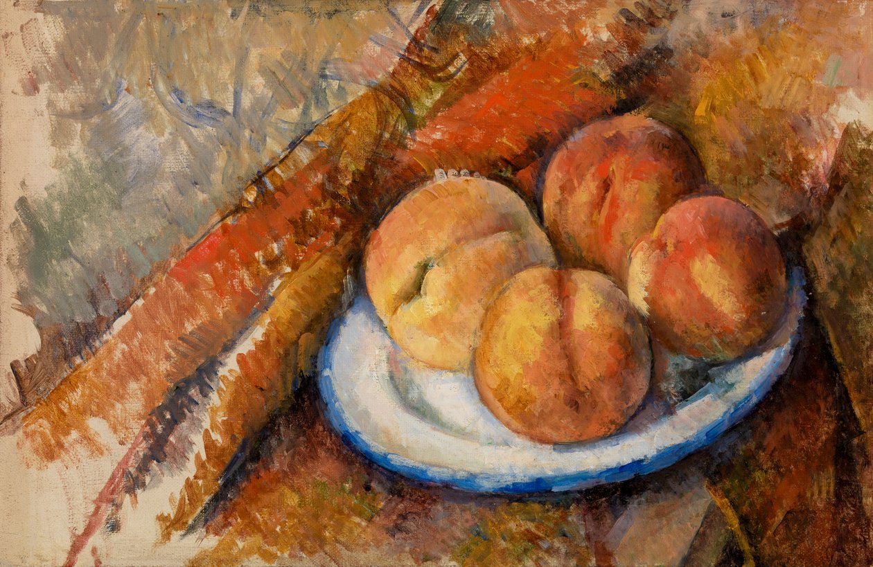 Čtyři broskve na talíři, 1890-94 od Paul Cézanne