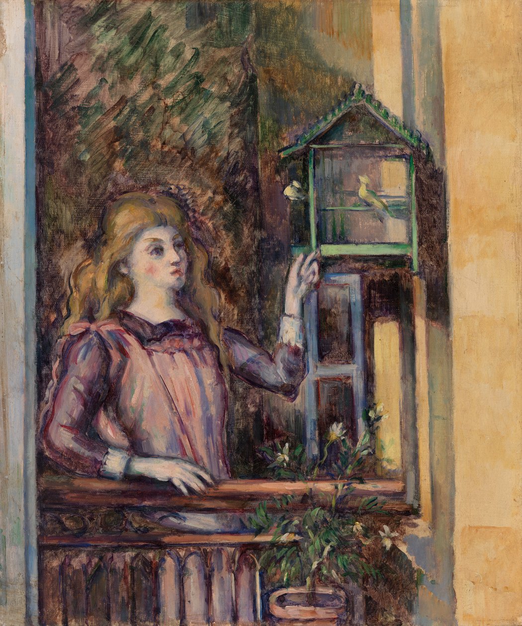 Dívka s ptačí klecí, kolem roku 1888 od Paul Cézanne
