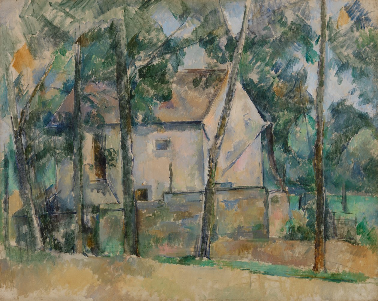 Dům a stromy, 1888-90 od Paul Cézanne