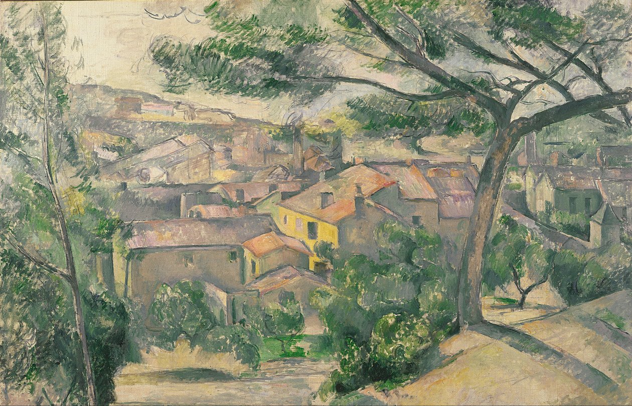 Ranní pohled na LEstaque proti slunečnímu světlu od Paul Cézanne