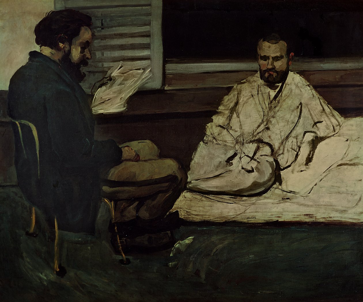 Paul Alexis (1847-1901) Čtení rukopisu Emile Zola (1840-1902) 1869-70 od Paul Cézanne