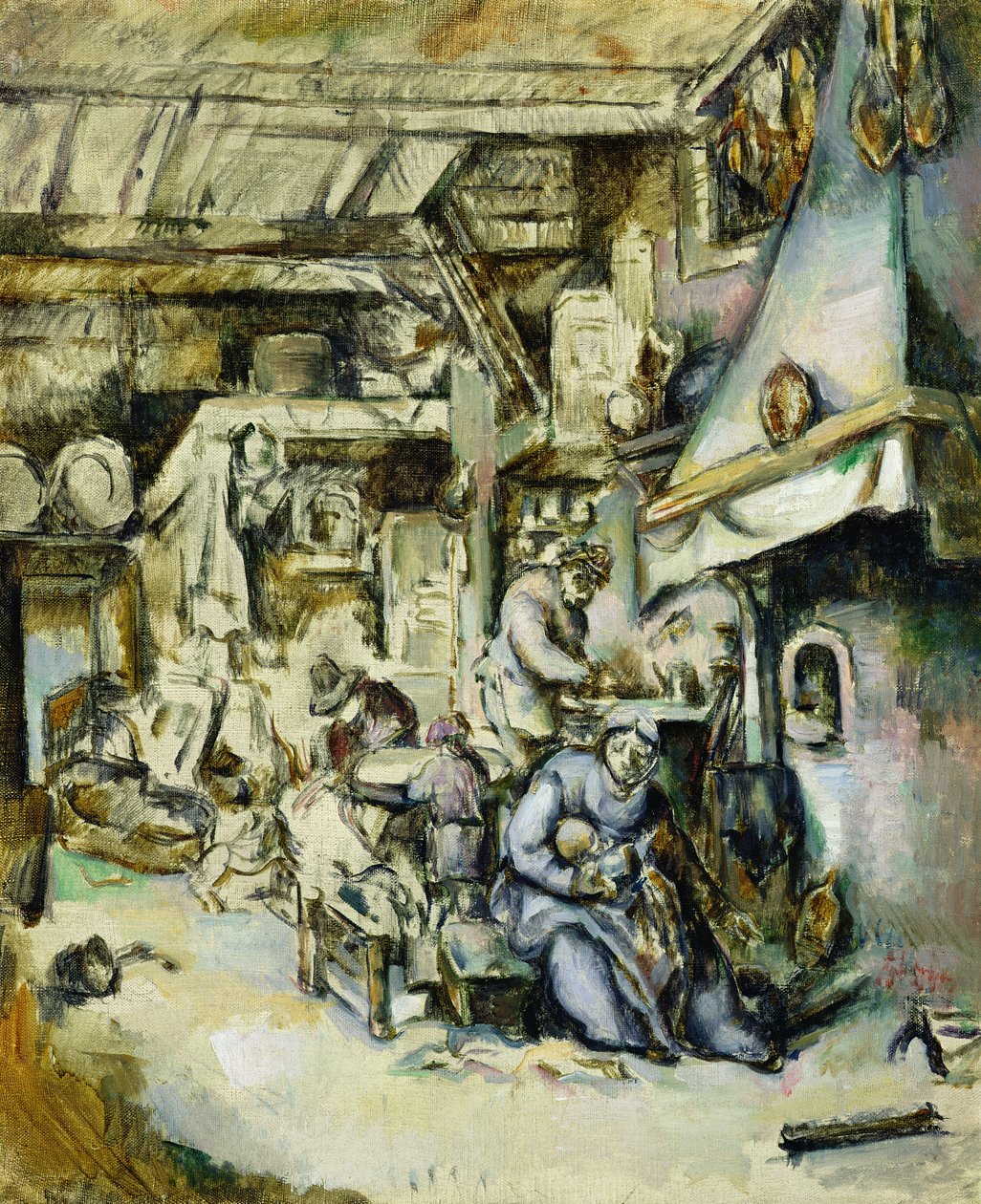 Rolnická rodina v interiéru, malované podle leptu od Adriana van Ostade (1610-1685) od Paul Cézanne