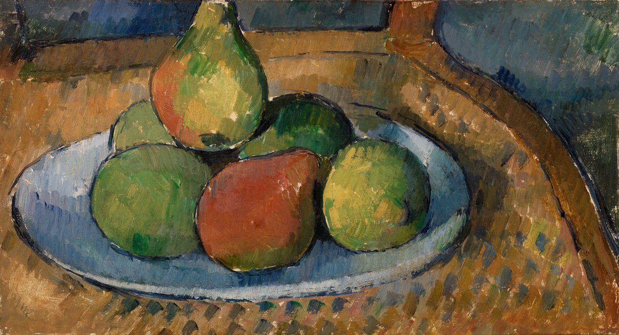 Talíř ovoce na židli, 1879-80 od Paul Cézanne